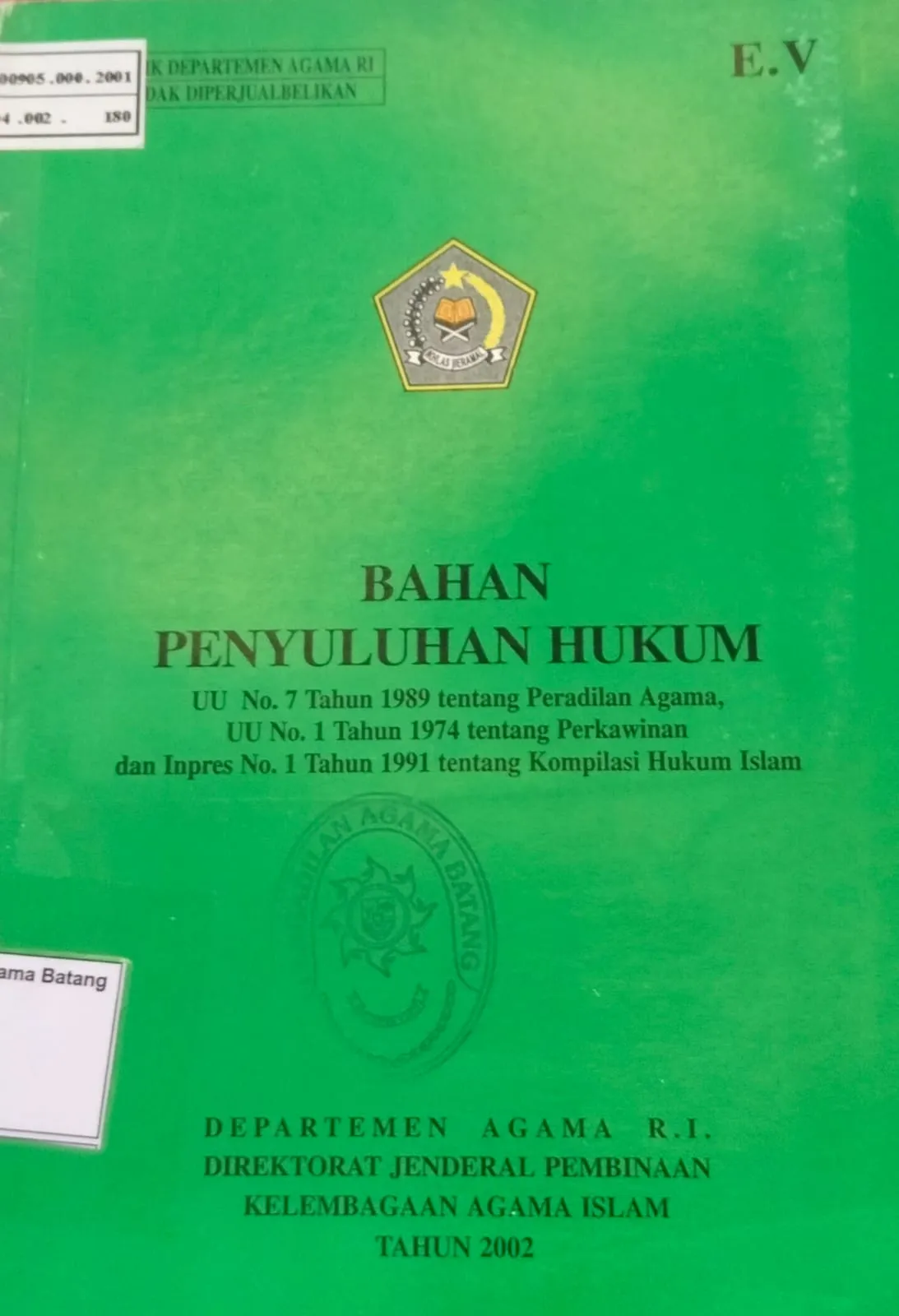 BAHAN PENYULUHAN HUKUM 2002