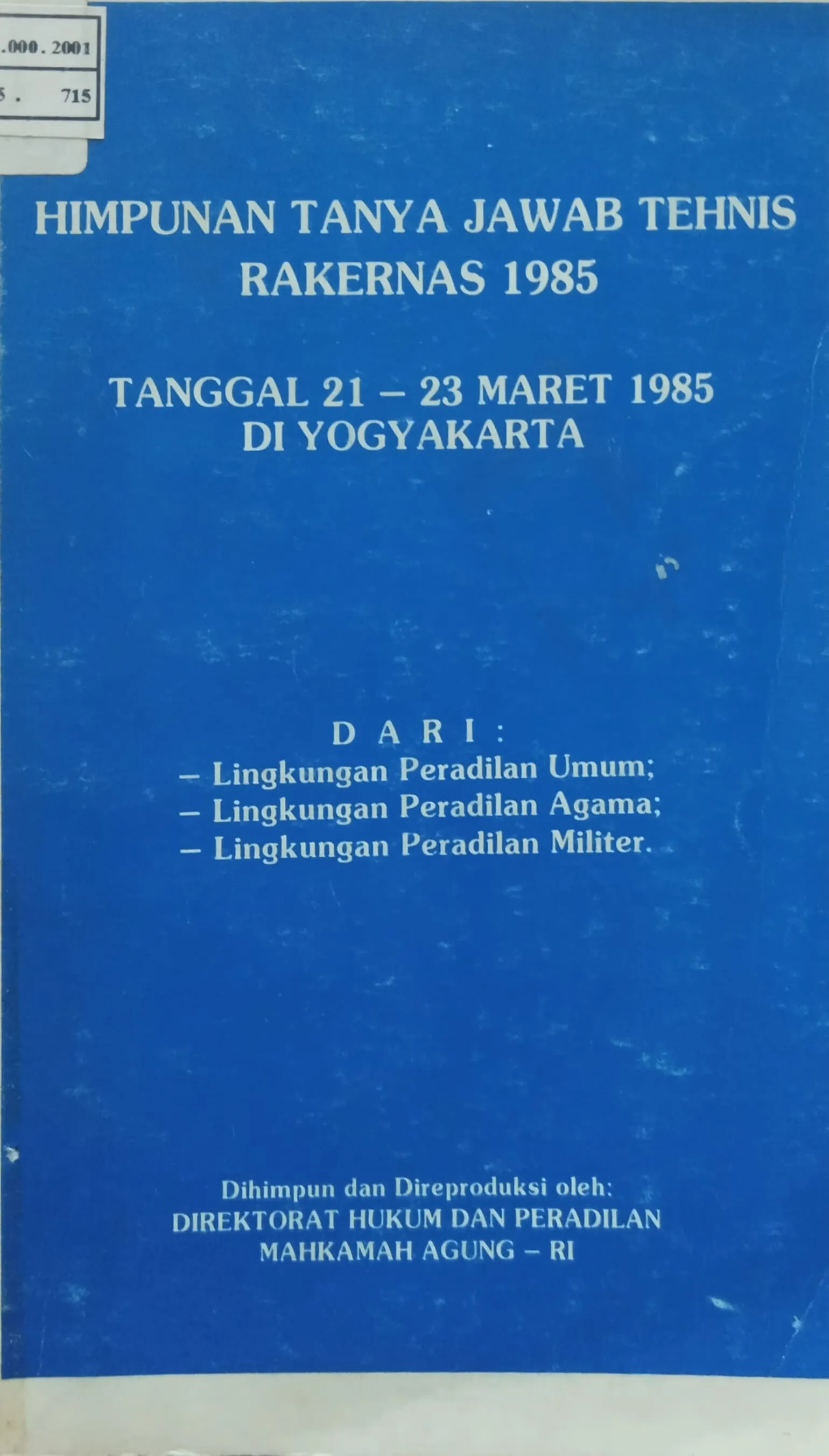HIMPUNAN TANYA JAWAB TEHNIS RAKERNAS 1985